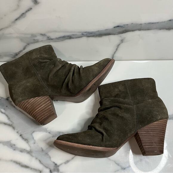 Splendid | Women's Green Leather Festival Chucky Heel Ankle Boot Sz 7.5 - Picture 6 of 9